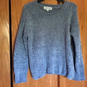Grey/Steel Blue Crop Sweater